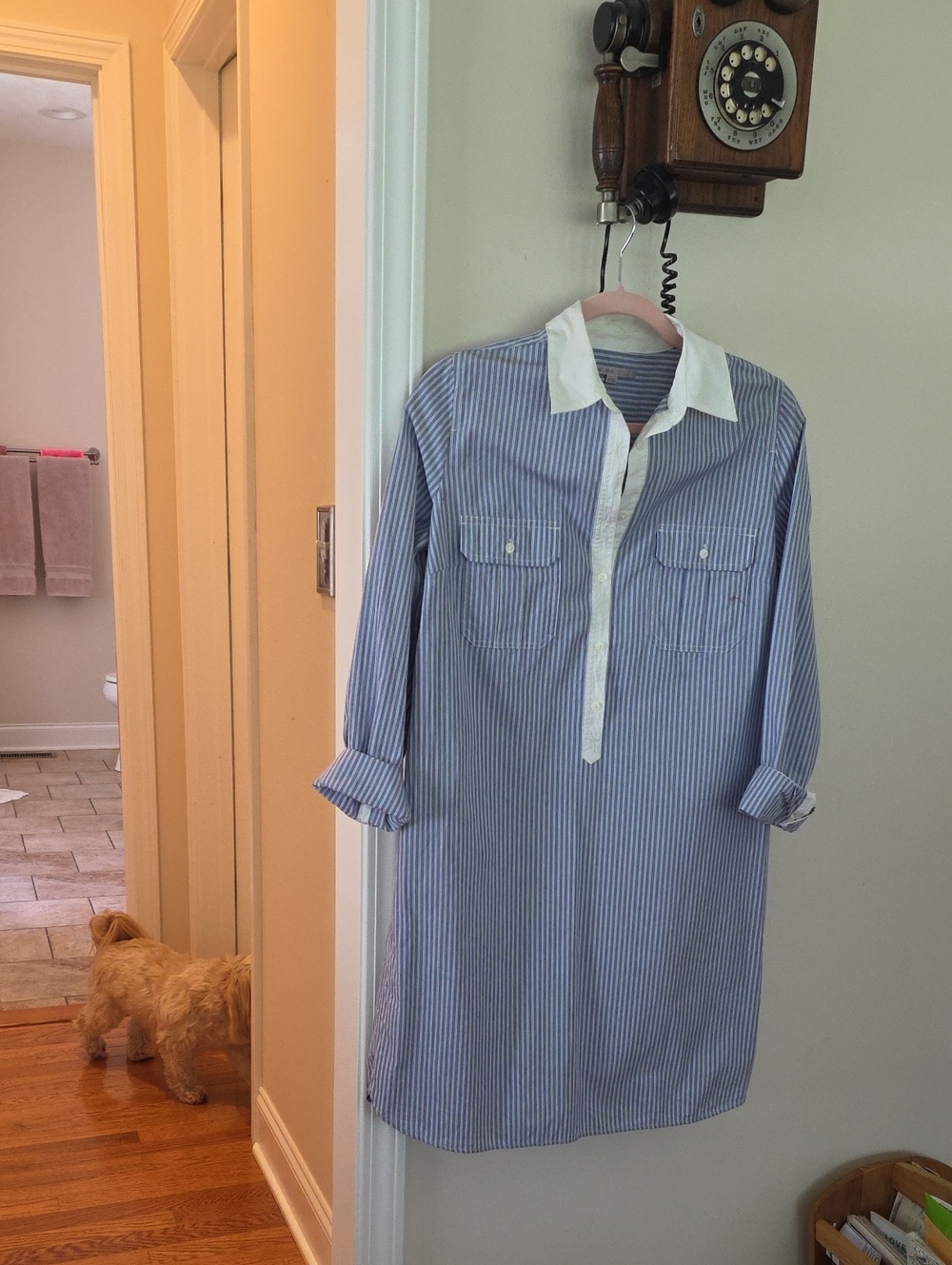 GAP Blue and White Striped Shirt Dress
